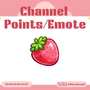 Strawberry Twitch Channel Points Icon | Twitch Channel Point Icon | Twitch Emotes | Stream Emotes | Channel Point Redeem