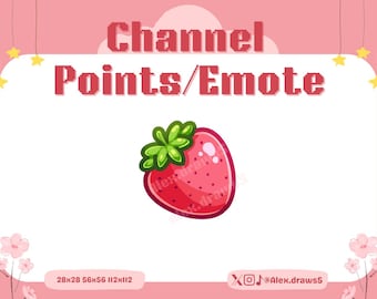 Icona punti canale Twitch Strawberry / Icona punti canale Twitch / Emote Twitch / Emote streaming / Riscatta punti canale