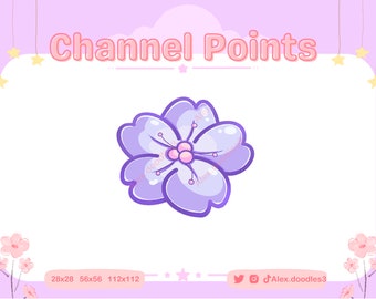 Fiore Sakura (viola) Punti canale per Twitch/Icona punto canale Twitch/Emote Twitch/Emote streaming/Riscatto punti canale