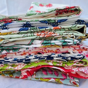 Ensemble de serviettes assorties, lot de 50 serviettes imprimées à la main, serviette bohème, serviettes de table en coton à assortir, faites main en Inde image 8