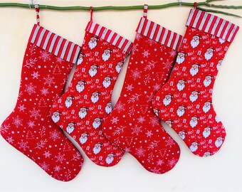 Calza natalizia trapuntata, calza natalizia, decorazioni natalizie, calze per la famiglia personalizzate, decorazioni per la casa, regalo di Natale