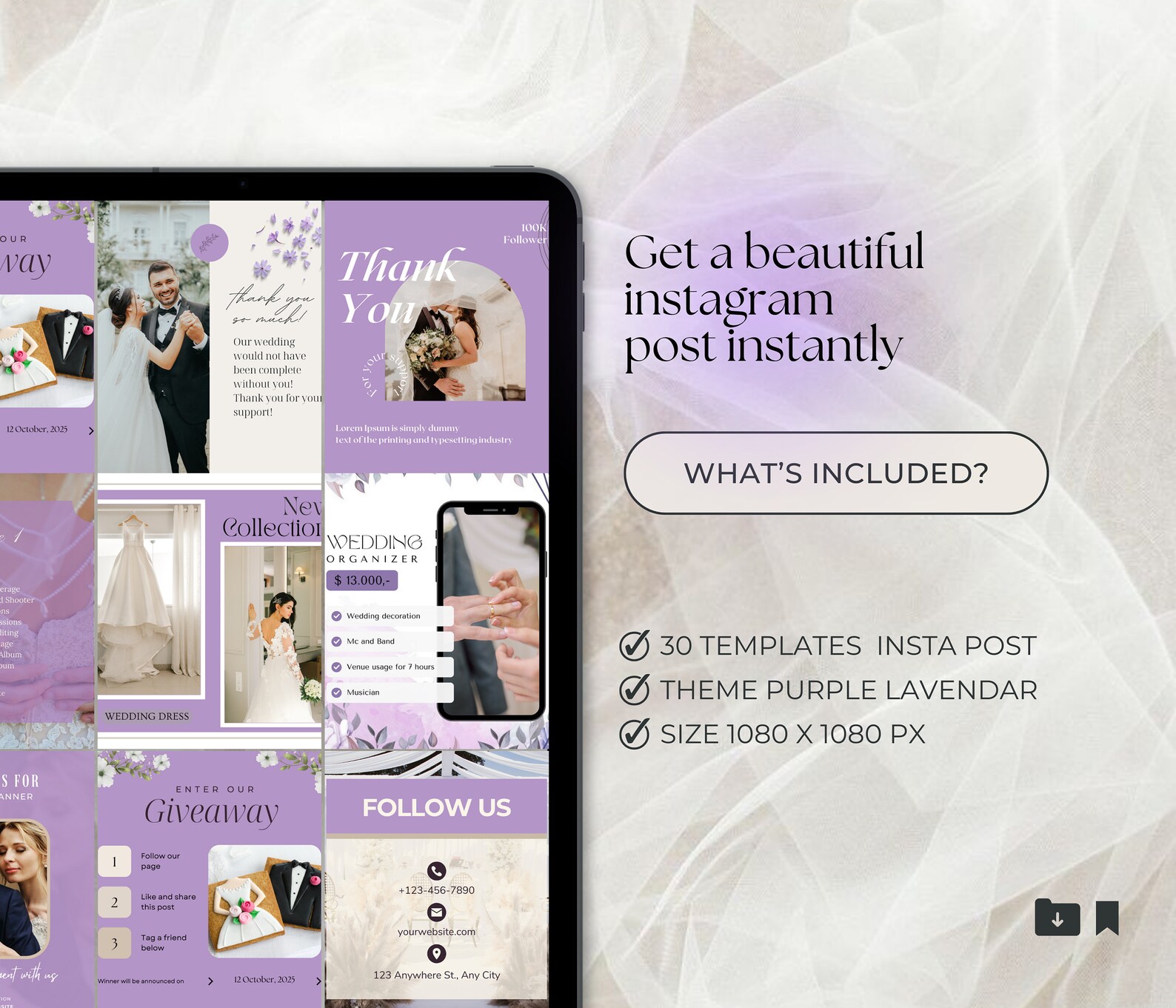 Wedding Planner Instagram Templates Purple Wedding Instagram Post wedding-planner-instagram-templates-purple-wedding-instagram-post
