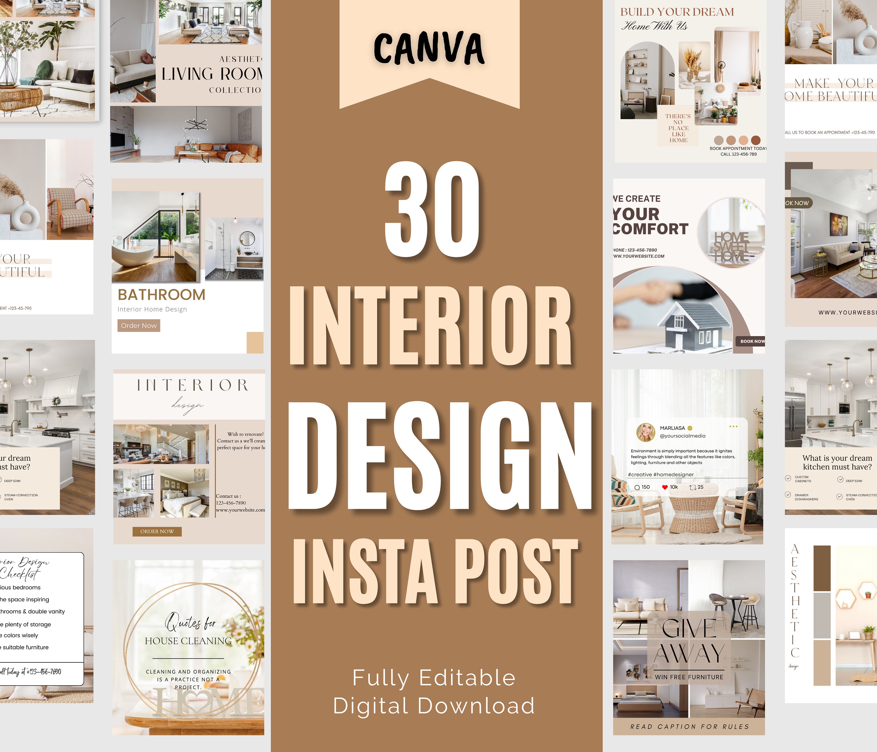 Interior Design Instagram Post Interior Decor Content - Etsy