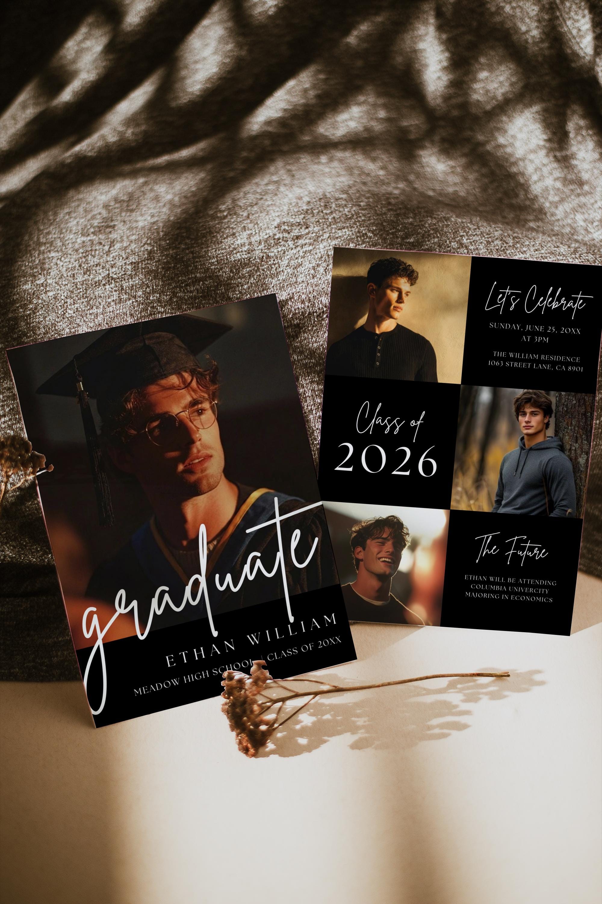 Graduation Invitation Template, Modern Graduation Announcement, Senior ...