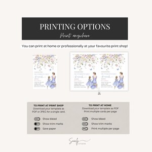 Mother's Day Brunch Invitation Template,Watercolor Wild Flower Invite, Editable Dusty Blue Garden Party, Mom & Daugther, Digital Download image 9