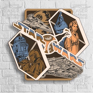 Star Wars Characters SVG, 3D Layered Laser Cut, Engraved Design, Cricut Crafts, Instant Digital Download, Vector Files, CNC Machine Template