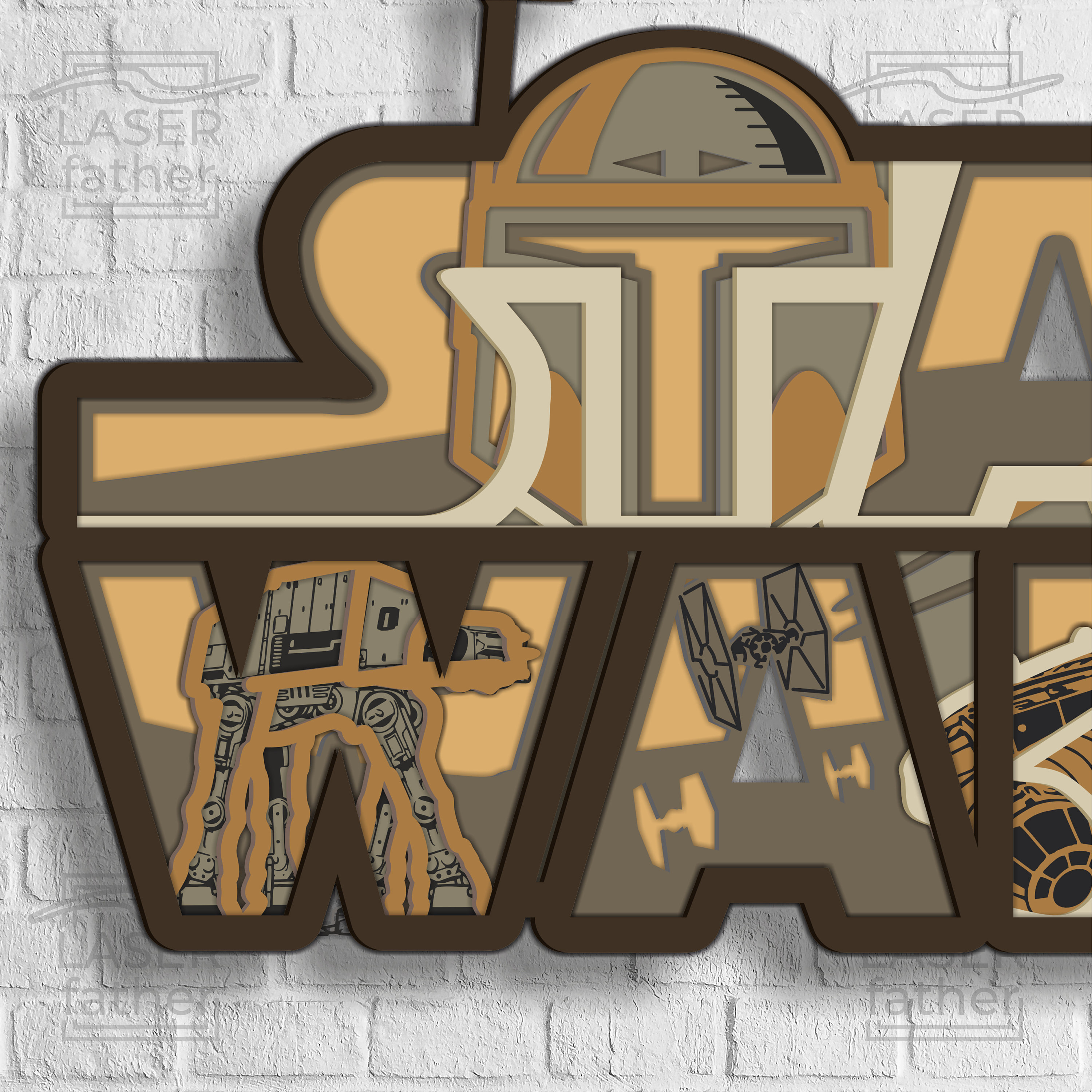 Star Wars Laser Cut Files, Layered SVG for Cricut, Instant Download ...