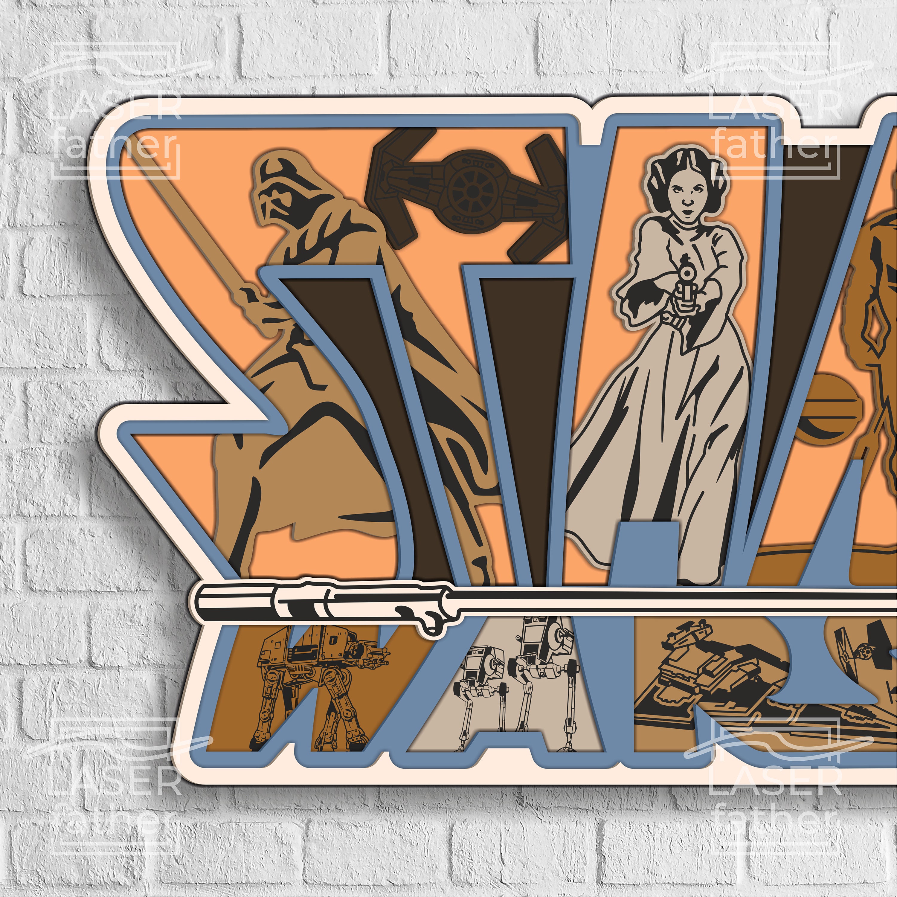 Star Wars SVG Files, Laser Cutting Templates, Plywood Multilayer Design ...