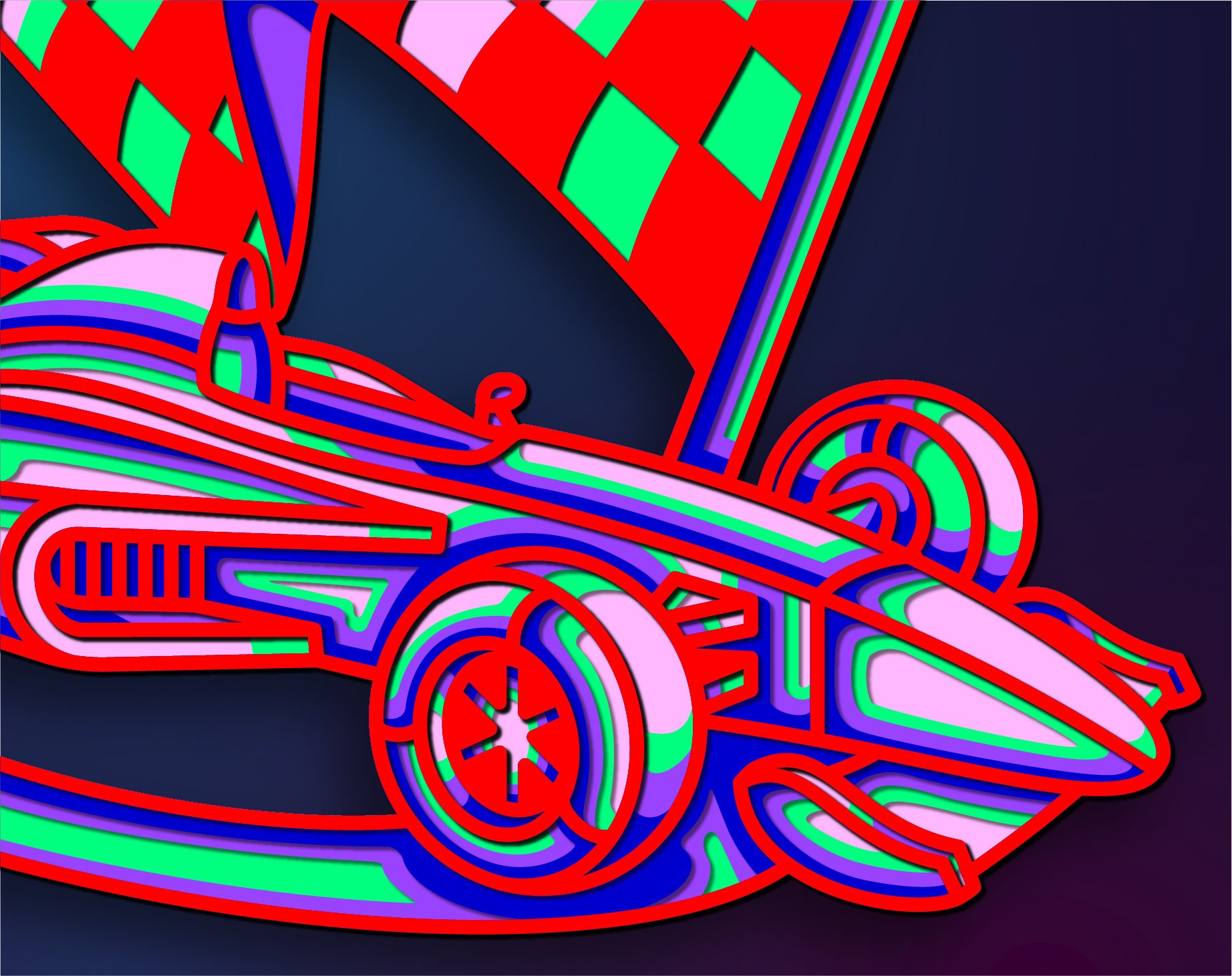 3D Race SVG Layered Design, Digital Download Files Png Ai Cdr Dxf Dwg ...
