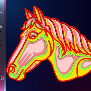 Pferd SVG 3D-Datei, Sofort-Download-Dateien Png Ai Cdr Dxf Dwg Eps, Pferdekunst, Laser-Schnitt Mandala Handwerk Geschenk