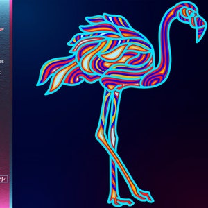 Flamingos 3D Ebenen SVG Laser geschnitten Datei, Sofortiger Download Dateien Png Ai Cdr Dxf Dwg Eps, Flamingos Wohnkultur