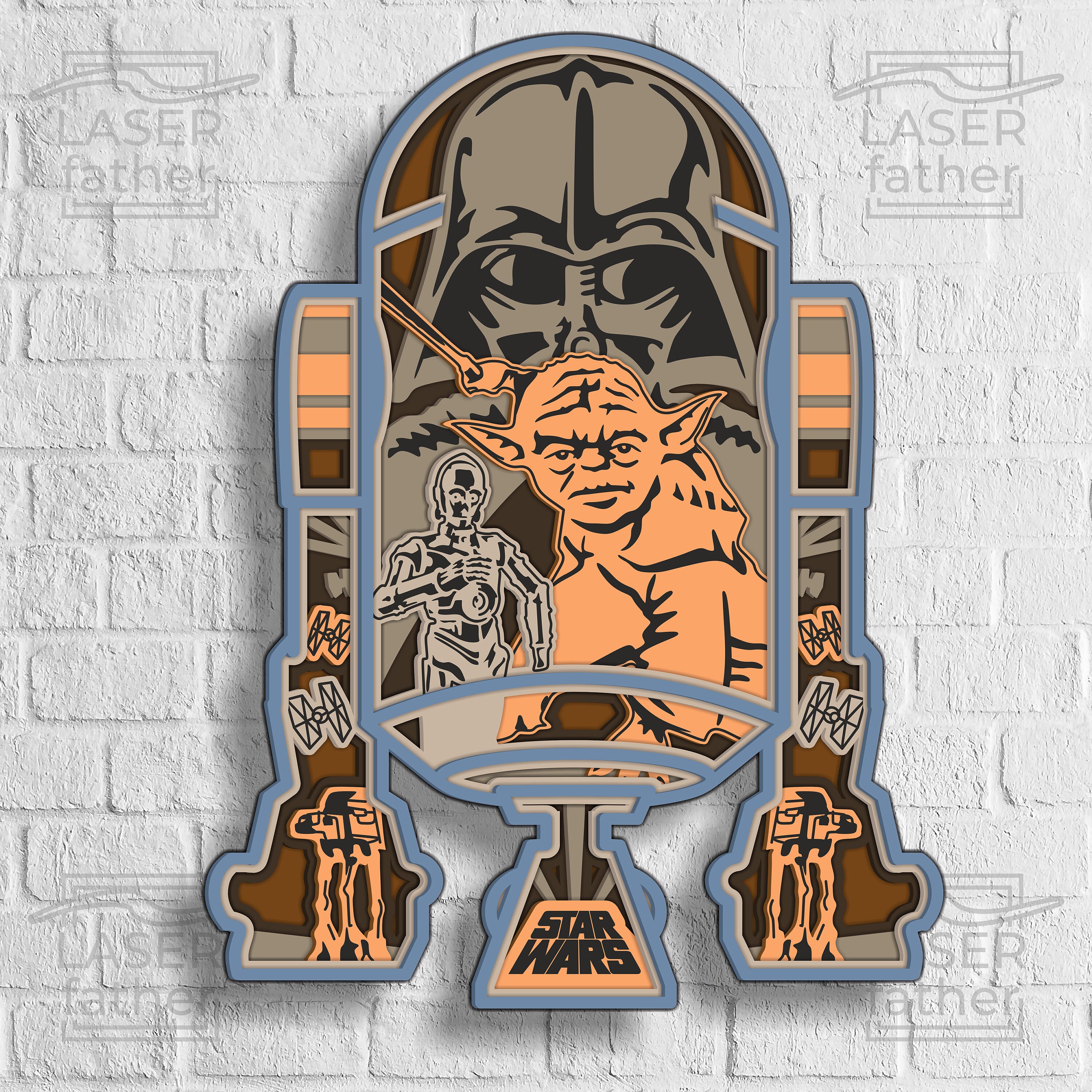 R2D2 SVG, Star Wars Droid, Darth Vader Laser Cut, Yoda, C3PO SVG