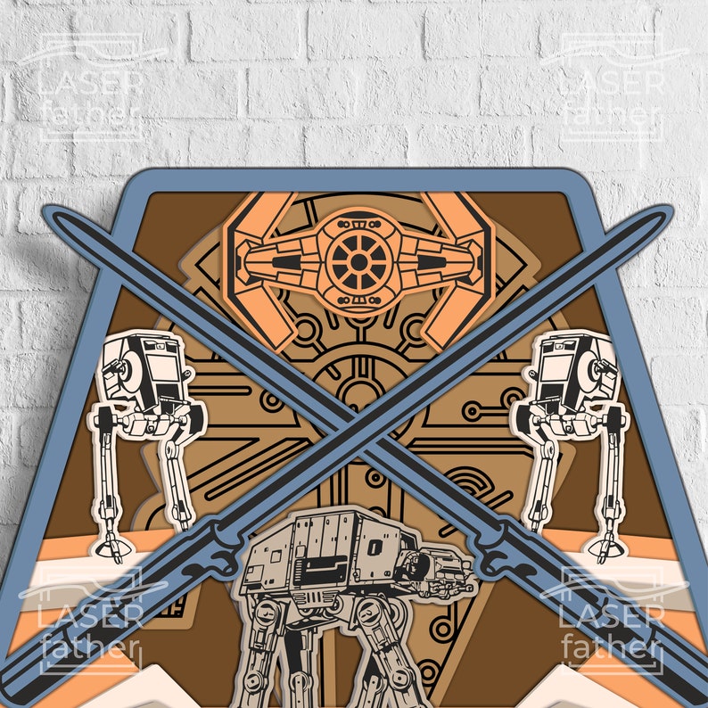 Star Wars Ship SVG Multilayer Laser Cut Glowforge Template Papercut Star wars ship svg multilayer laser cut glowforge template papercut