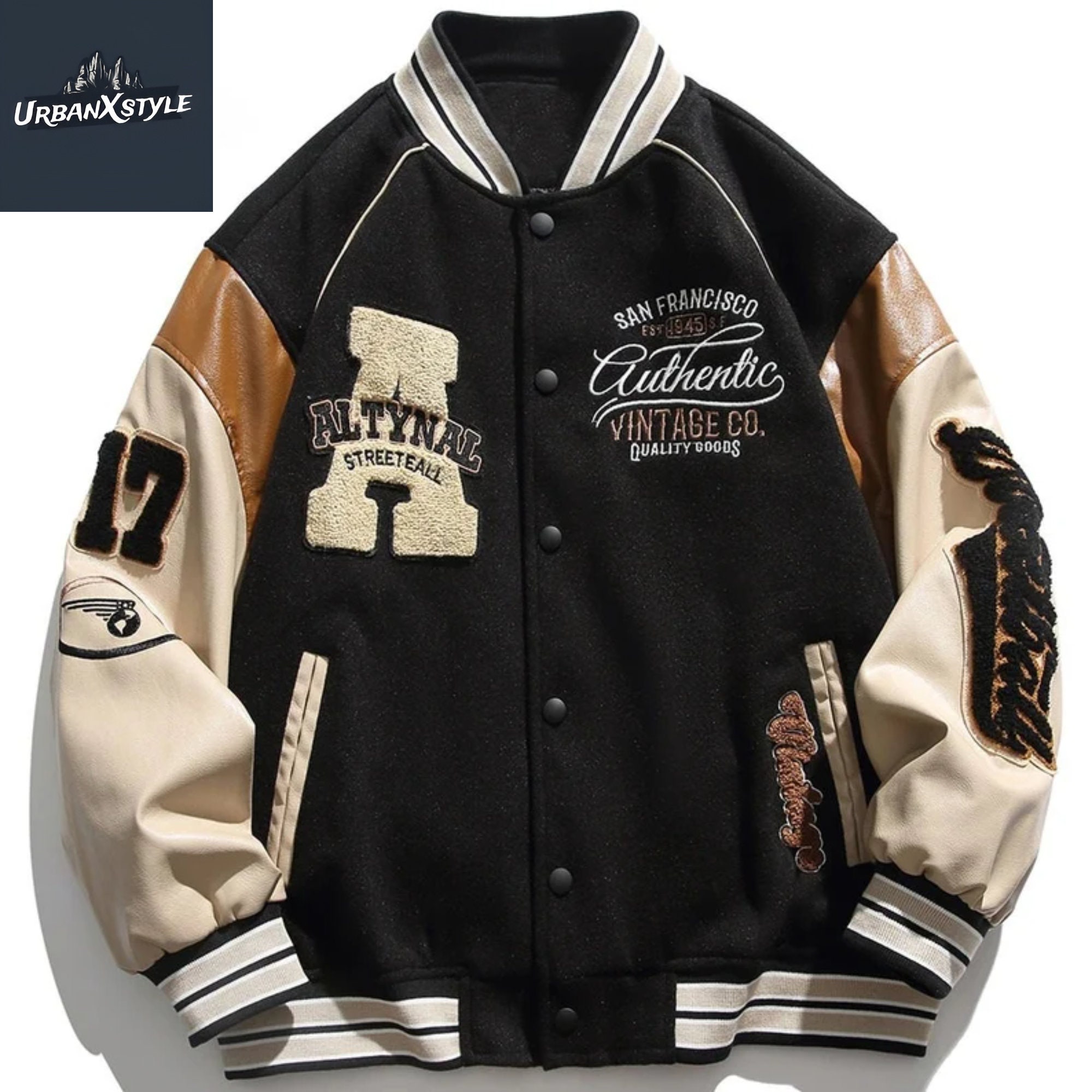 Men's Classic Baseball Jacket With Fox Hood [Forest Green] – LeatherKloset