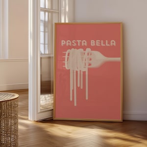Spaghetti Kitchen Print: Minimalist Italian Pasta Art (PDF Downloadable Files Included)
