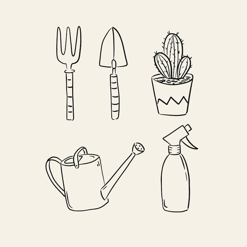 100 hand-drawn everyday life cliparts featuring cute doodle-style illustrations of daily objects like coffee, books, travel, food, plants, and cozy home items. Perfect for planners, stickers, and digital projects.