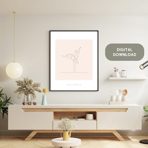 Minimalist Ballerina Line Art Print: Woman Body Poster (Digital Download)