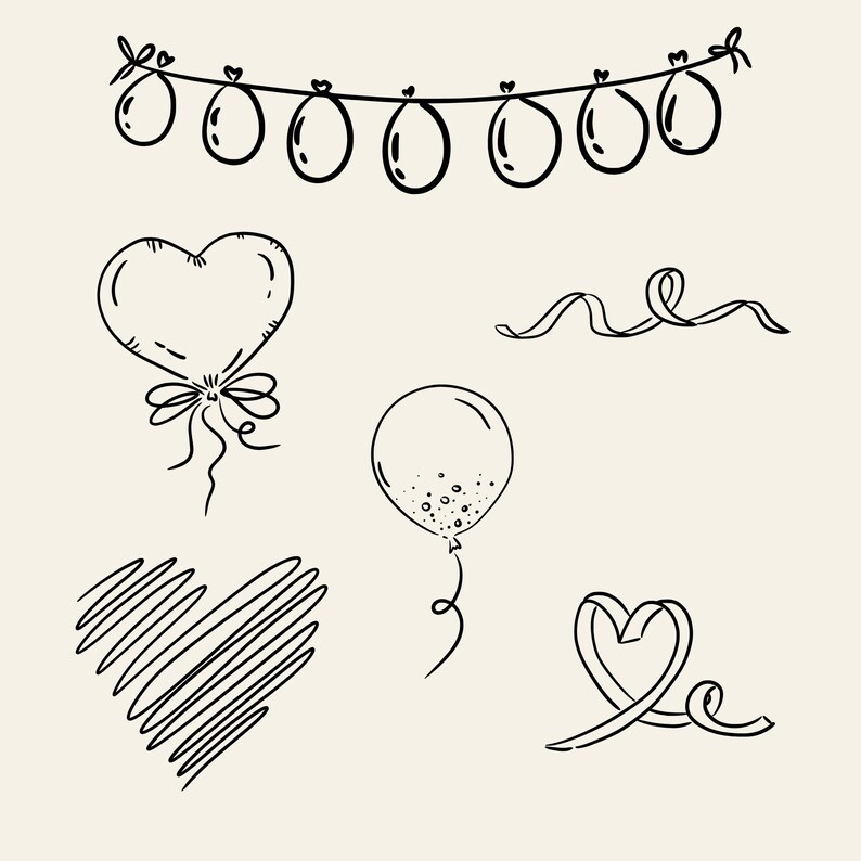 Minimal hand-drawn baby doodle clipart set featuring cute baby elements like bottles, pacifiers, onesies, toys, clouds, and stars. Perfect for baby shower invitations, gender reveal designs, nursery wall art, and printable projects.