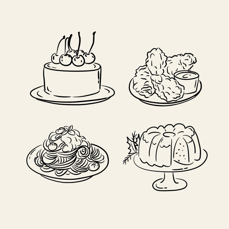 100 hand-drawn everyday life cliparts featuring cute doodle-style illustrations of daily objects like coffee, books, travel, food, plants, and cozy home items. Perfect for planners, stickers, and digital projects.