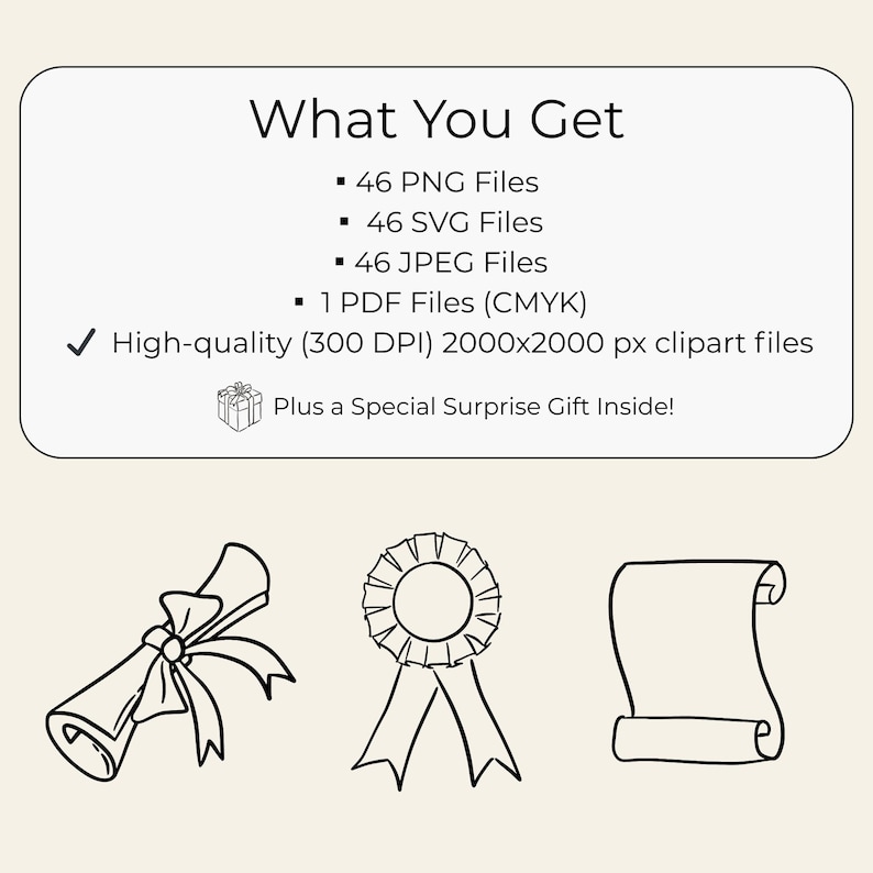 Hand drawn graduation clipart set with caps, diplomas, confetti and celebration elements