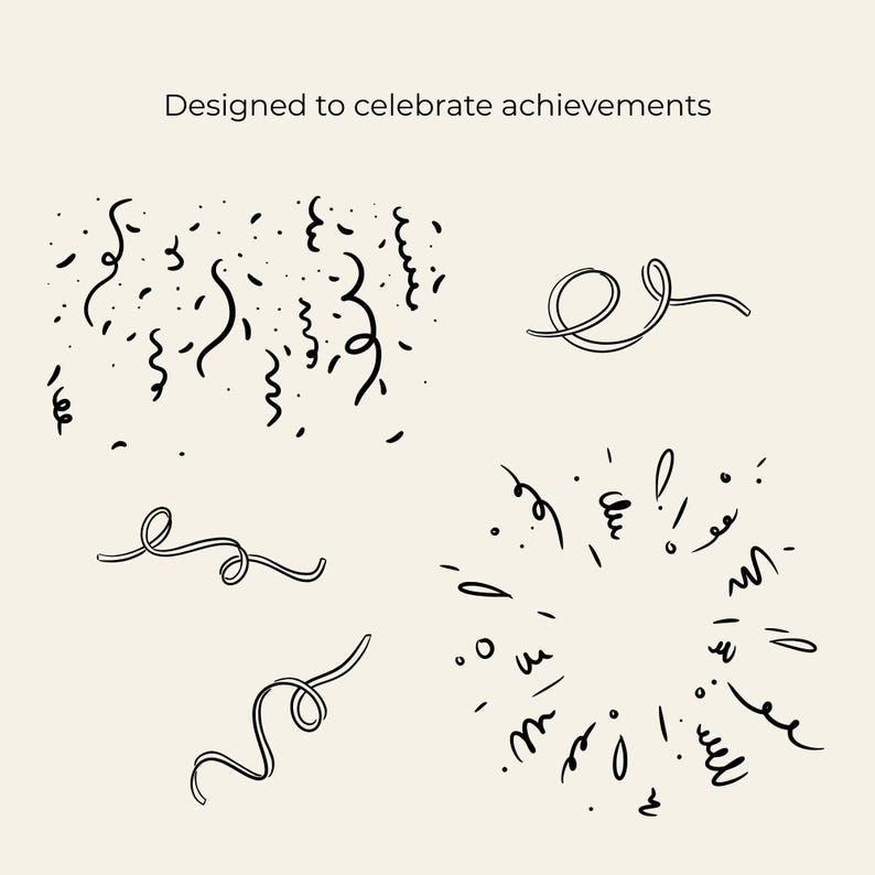 Hand drawn graduation clipart set with caps, diplomas, confetti and celebration elements