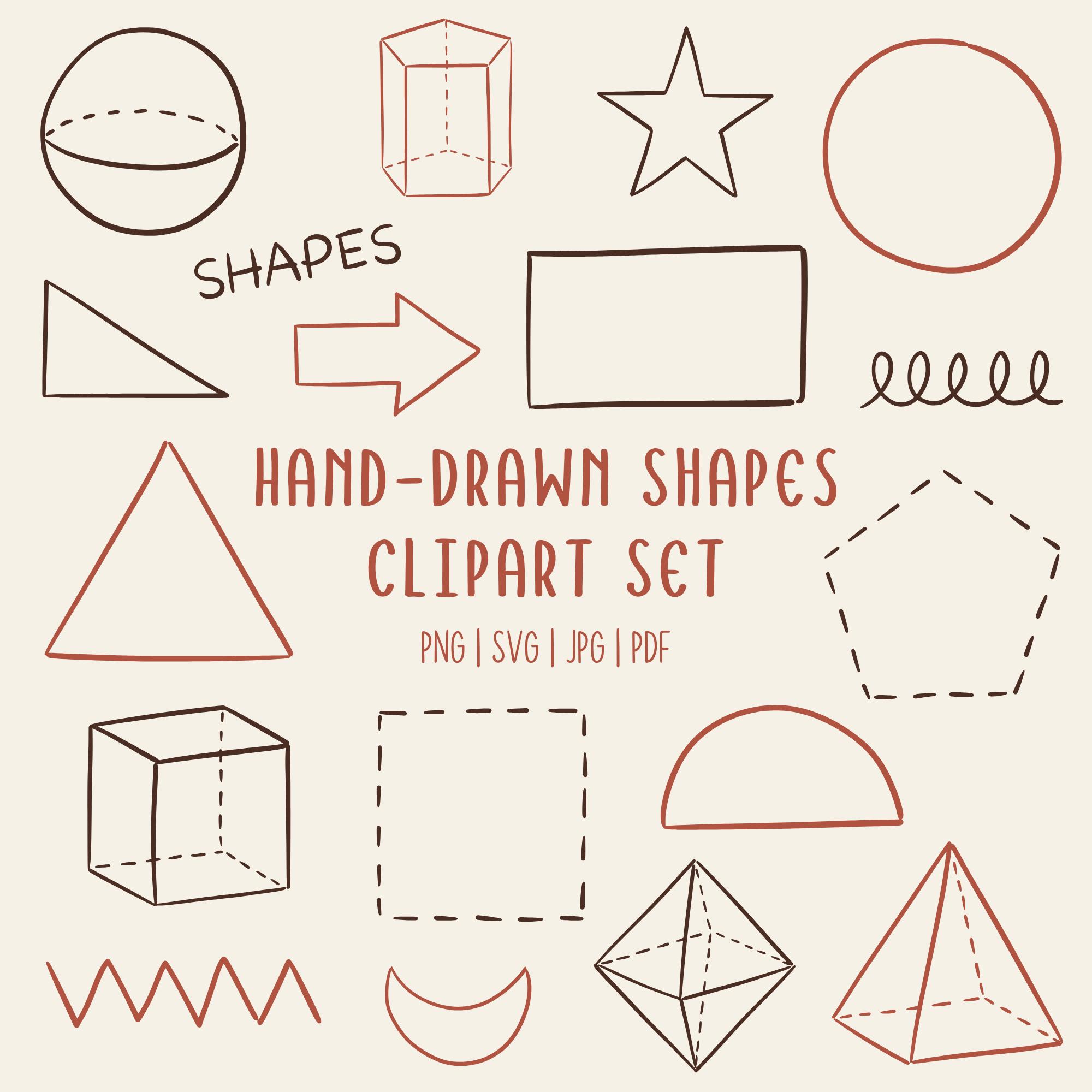 3d Shapes Outline Clipart