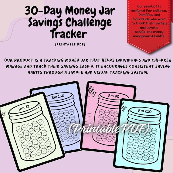 Budget Planner Printable PDF | Monthly Money Tracker | Expense Tracker | Savings Challenge | Digital Download