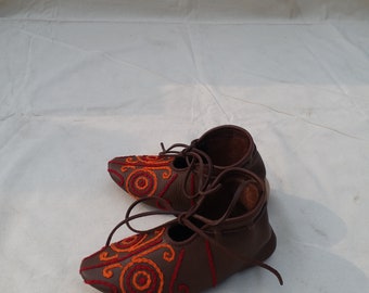 Leather Embroidery turn shoes handmade leather shoes footwear pair new