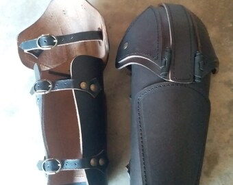 Leather Forearm Bracers pair Handmade Leather Arm Bracers Pair New