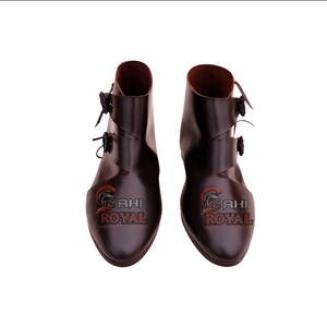 Handmade Viking Leather Button up Boots pair Leather Boots Footwear Pair New