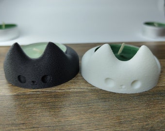 Cute cat lover Tealight Candle Holder, Chic home desk decor
