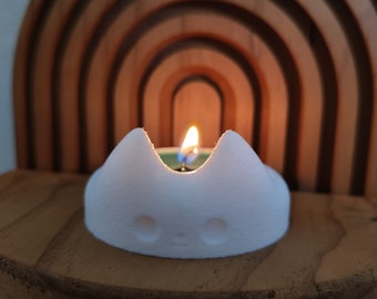 Cute cat lover Tealight Candle Holder, Chic home desk decor