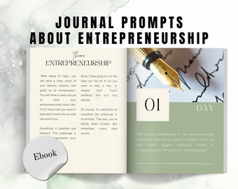 Journal Prompts for Entrepreneurs E-book, Entrepreneurship, Business Gratide Journal Digital, Journaling Prompts ebook