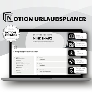Notion Travel Template, Notion Travel Planner, Notion Vacation Planner, Notion Template, Notion Template Duits, Notion Dashboard, Notion Template