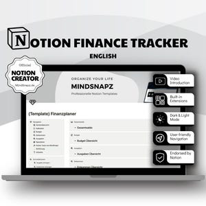 Notion Finance Tracker / Notion Expense Tracker / Notion Template for personal Finance / Notion Budget Template / Notion Template