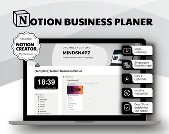 Notion Business Template / Notion Template Freelancer / Notion Template German / Notion All in One Dashboard / Notion Template German
