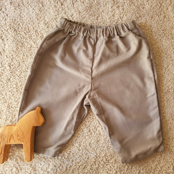 Pantalon, gris,  flanelle de coton
