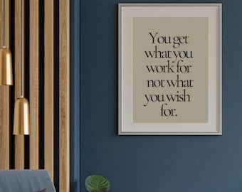 Motivational Quote Wall Art - Work Hard Print