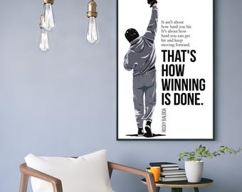 That’s How Winning Is Done - Motivational Rocky Quote Poster