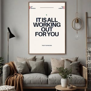 Motiverande väggkonsttryck med lita på processen