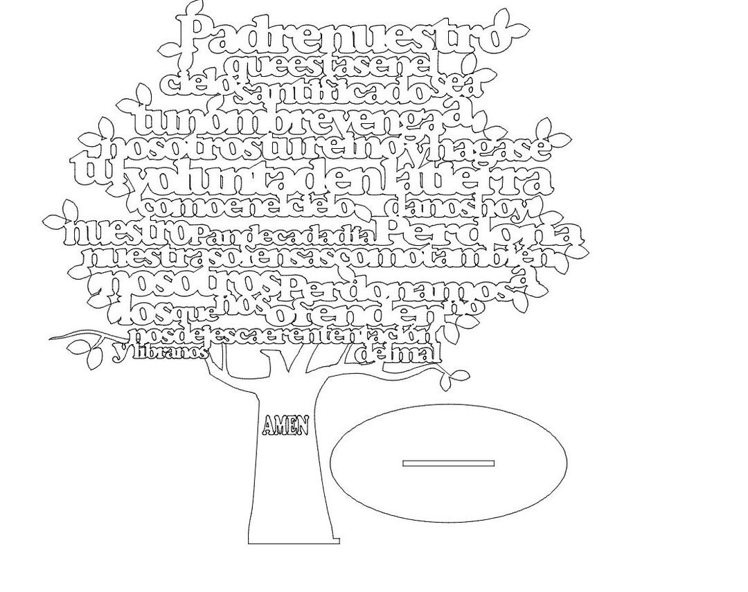 Arbor Padre Nuestro Spanish Laser Cut File 3mm Etsy