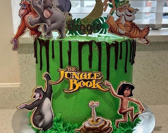 Jungle book inspired personalised cake toppers birthday cake party