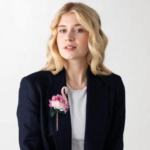 Flower Flamingo brooch