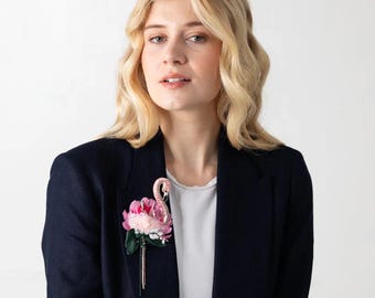 Flower Flamingo brooch