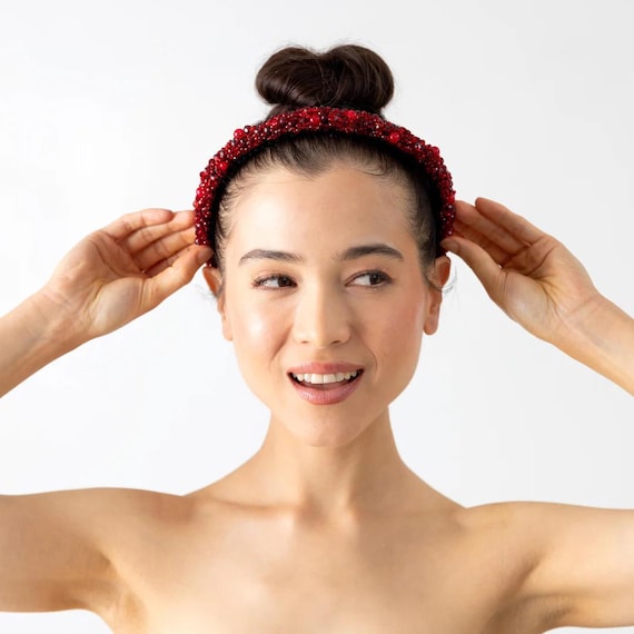 Venetian Headband Red - Etsy display picture 2