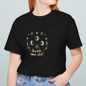 Moon Child Tee - Stay Wild Unisex Short Sleeve Shirt for Spiritual Souls, Astrology Lovers, Boho Style, Gift for Her
