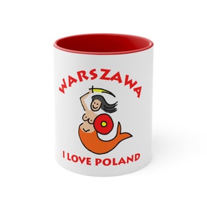 Polish I love Poland Mug - Traditional Warsaw Poland Gift, Slavic Art, Eastern European Colorful Accent Mugs, 11oz Mug