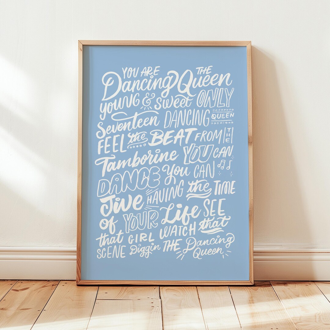 Dancing Queen Art Print, Abba Inspired, Music Poster - Etsy