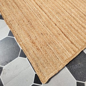 8x10 9x12 Natural Jute Rug Jute Braided Rug Jute Area Rug, Square Jute rug, Bohemian Jute Rug Rectangular Jute Rug Boho Decor Rug Custom Rug