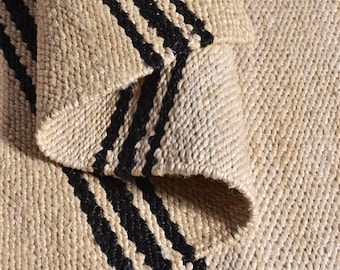 Handgeweven natuurlijk jute vloerkleed, boho boerderij geometrisch vloerkleed